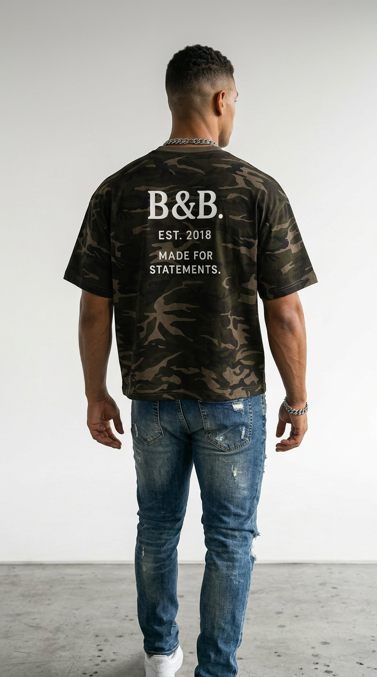 FW26 BB Made For Statements camo tee back